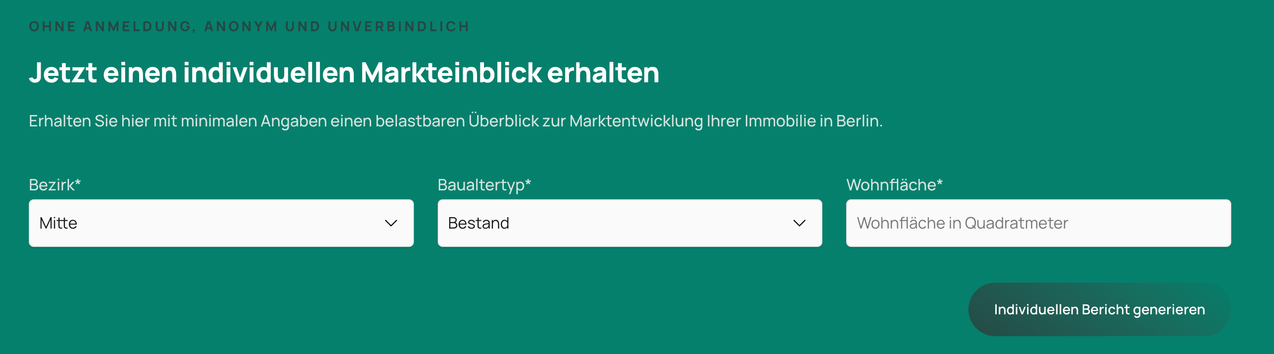 Jetzt Berlin Immobilie bewerten. Mit echten Transaktionsdaten.