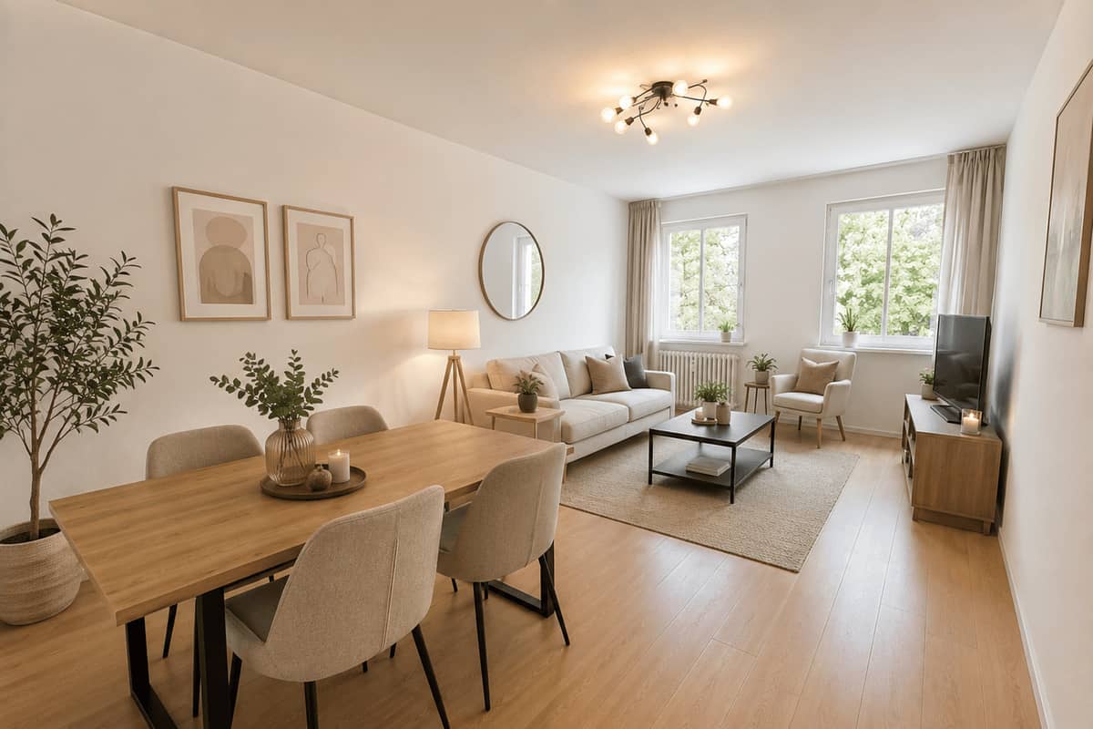 Wohn- und Esszimmer - KI Visualisierung