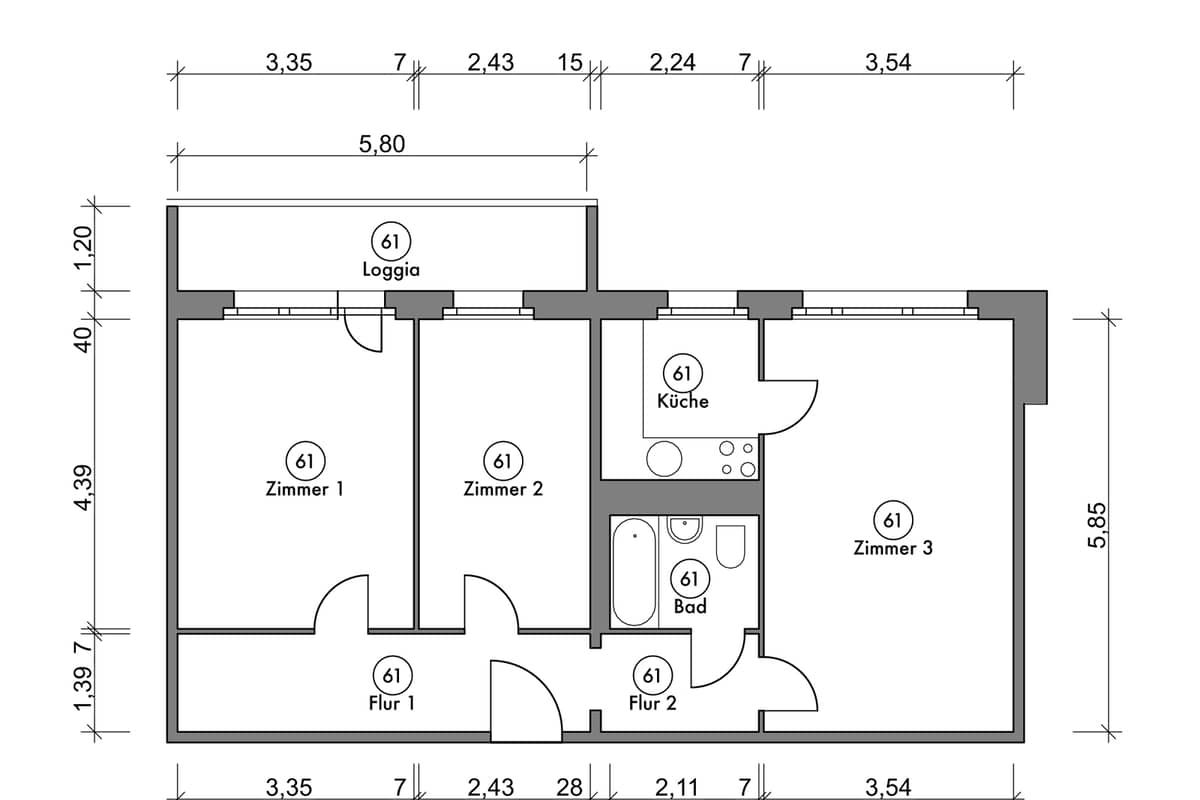 Grundriss WE61
