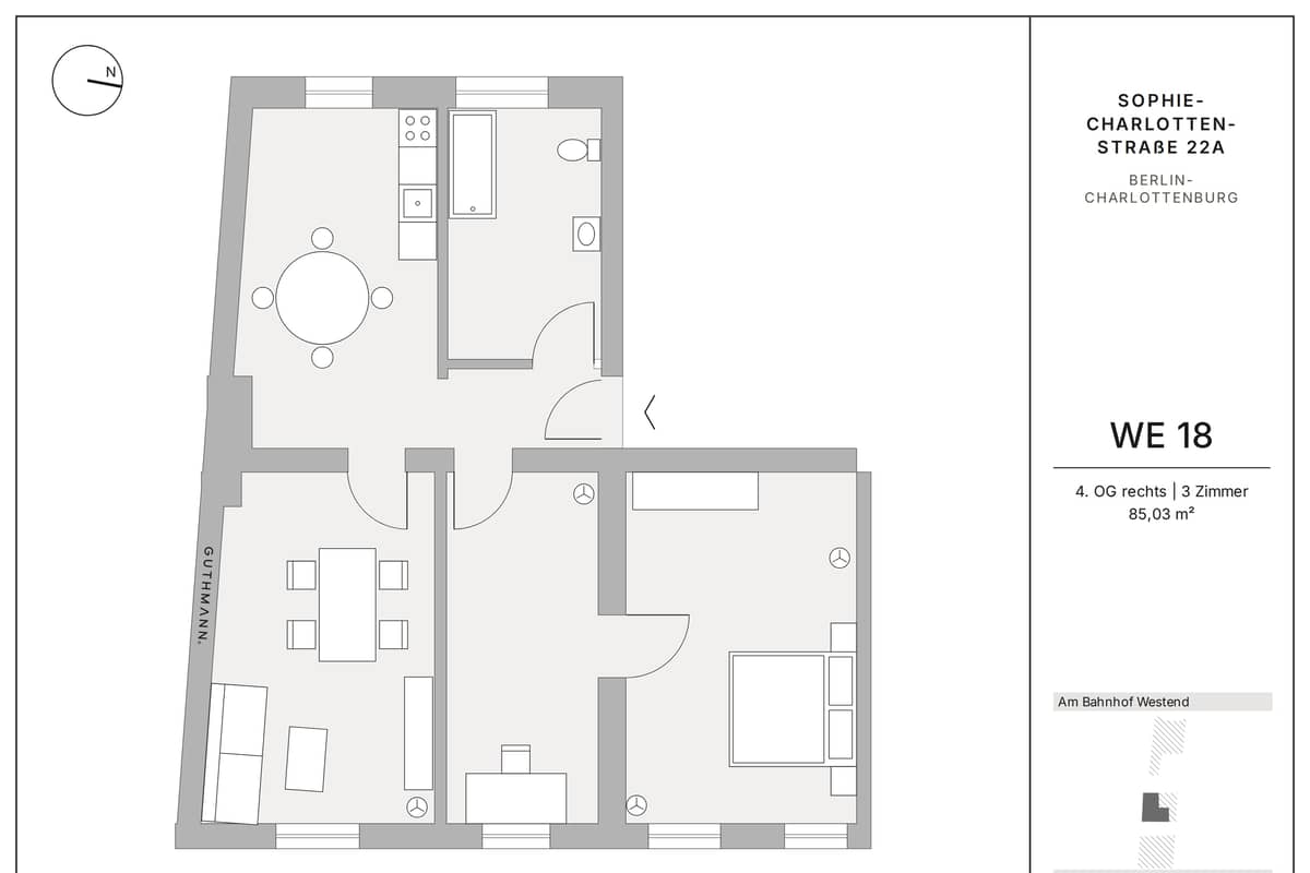 Mehr Platz für euren Alltag. Drei Zimmer in Charlottenburg für 359.000 €.