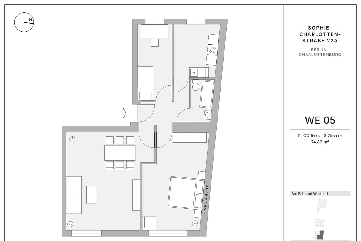 Charlottenburg: drei Zimmer, Blick ins Grüne. Einziehen für 325.000 €.