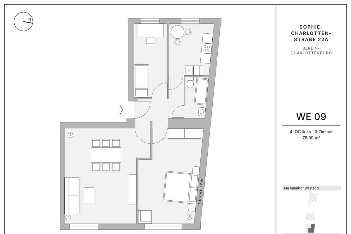 Zusammen wohnen, Charlottenburg genießen. Drei Zimmer für 319.000 €.