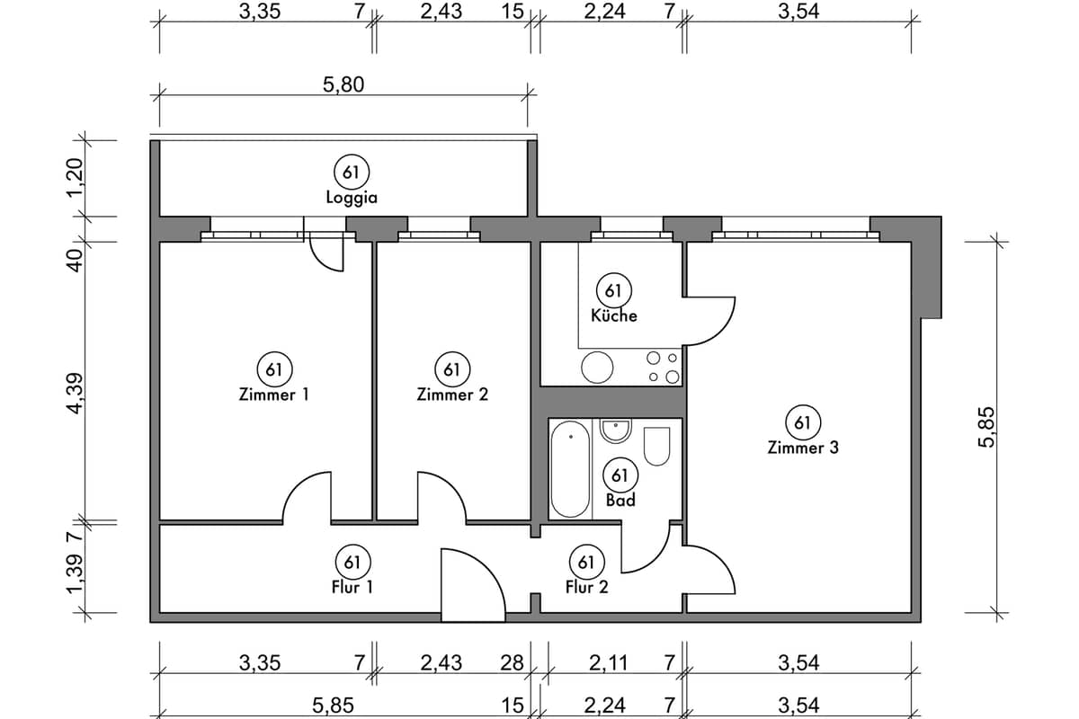 Grundriss WE61