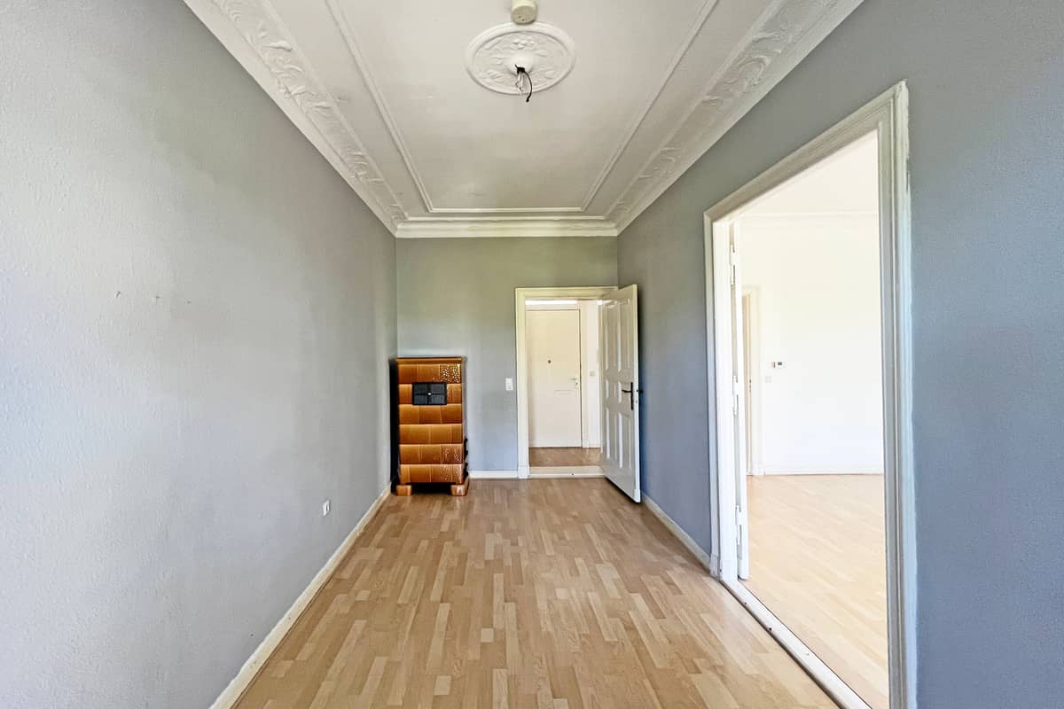 Schlafzimmer mit Kachelofen