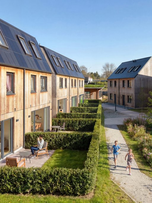 Investment opportunity with first rental guarantee – Eco-friendly end-of-terrace house with fireplace and garden