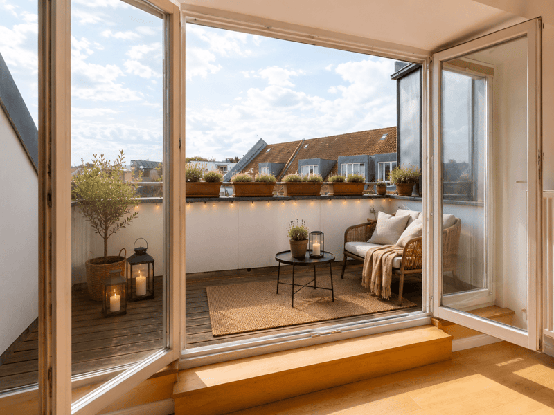 Top-floor living with balcony – Stylish 3-room apartment in Berlin’s green southwest
