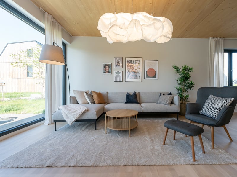 Sustainable living for lasting family happiness: Modern end-of-terrace house with fireplace and garden